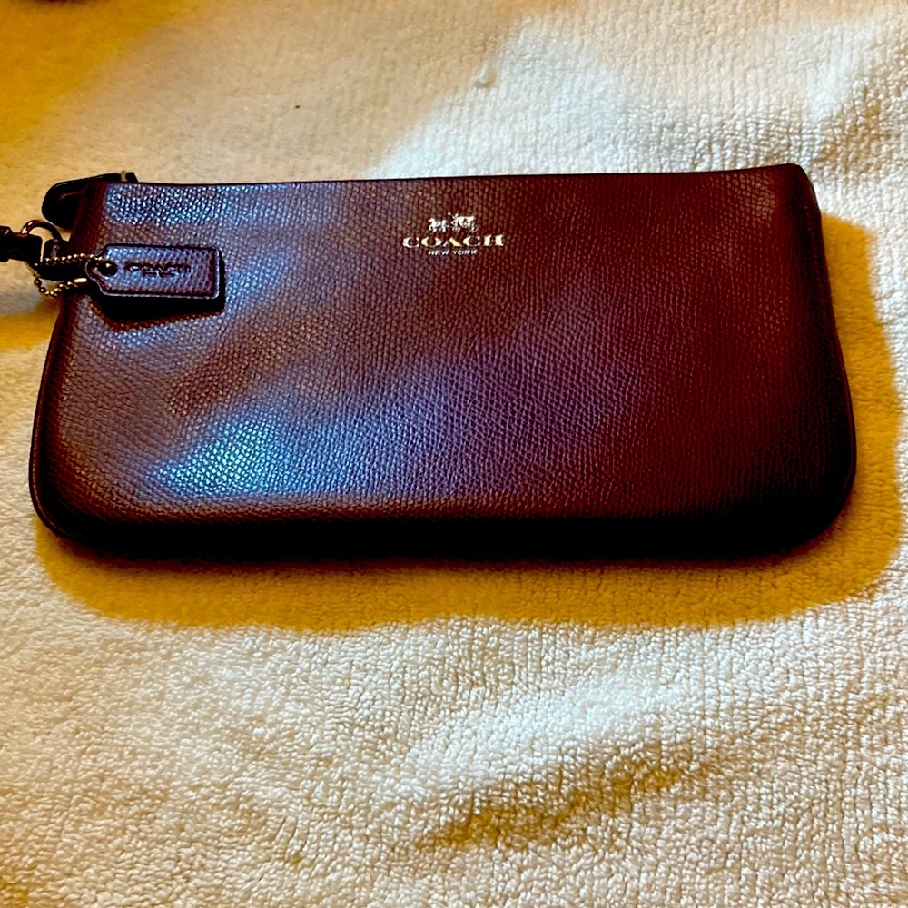 Coach Wristlet Clutch in Deep Burgundy